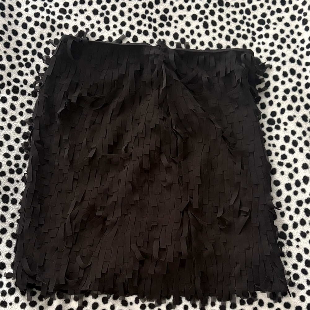 Anne Taylor Elegant Black Fringe Skirt size 0